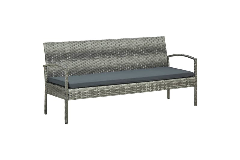 Loungesæt Til Haven 5 Dele Med Hynder Polyrattan Grå - Grå - Havemøbler - Loungemøbler - Loungesæt