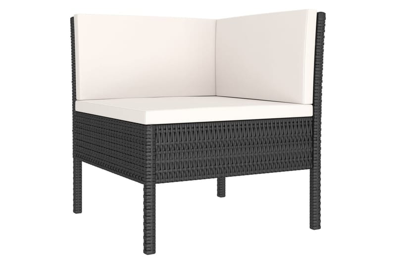 loungesæt til haven 5 dele med hynder polyrattan sort - Sort - Havemøbler - Loungemøbler - Loungesæt