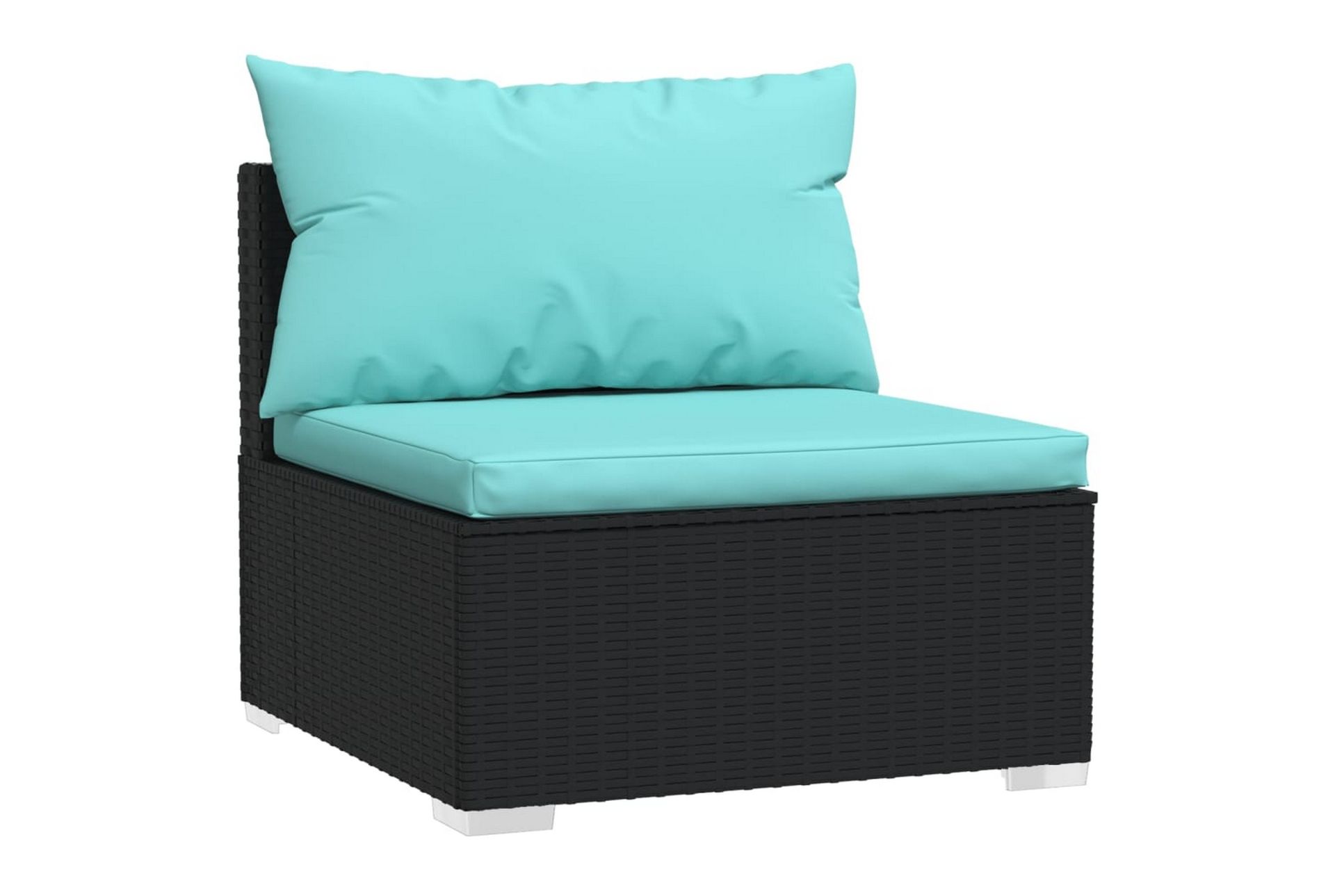 loungesæt til haven 5 dele med hynder polyrattan sort - Sort - Havemøbler - Loungemøbler - Loungesæt