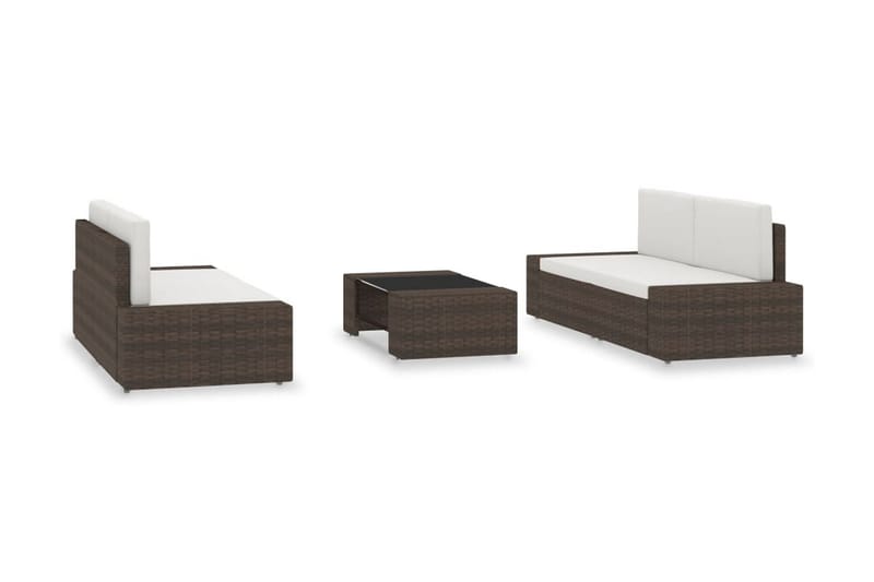 Loungesæt Til Haven 5 Dele Polyrattan Brun - Brun - Havemøbler - Loungemøbler - Loungesæt