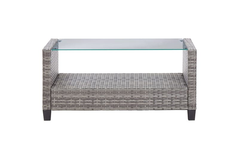 Loungesæt Til Haven 6 Dele med Hynder Polyrattan Mørkegrå - Grå - Havemøbler - Loungemøbler - Loungesæt