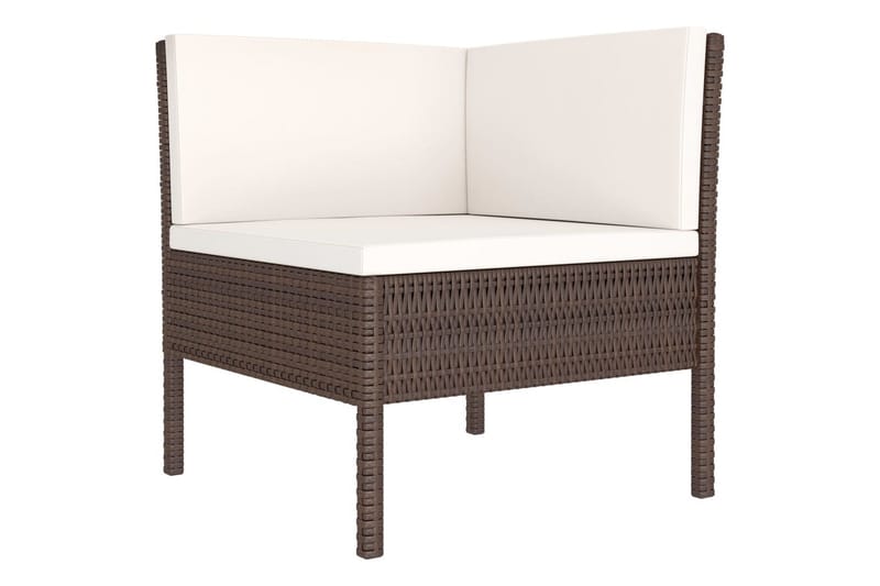 loungesæt til haven 6 dele med hynder polyrattan brun - Brun - Havemøbler - Loungemøbler - Loungesæt