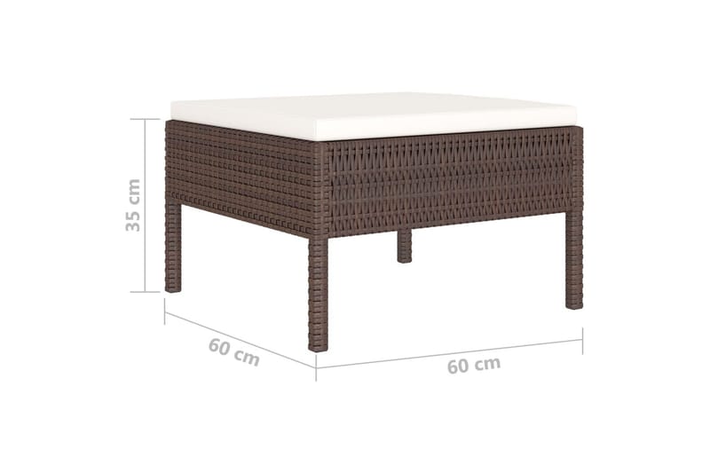loungesæt til haven 6 dele med hynder polyrattan brun - Brun - Havemøbler - Loungemøbler - Loungesæt