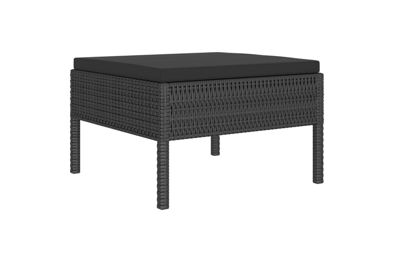 loungesæt til haven 6 dele med hynder polyrattan sort - Sort - Havemøbler - Loungemøbler - Loungesæt