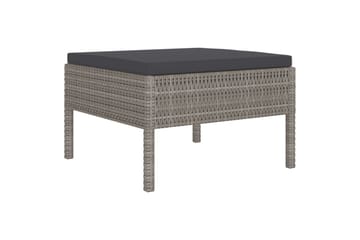 loungesæt til haven 6 dele med hynder polyrattan grå - Grå - Havemøbler - Loungemøbler - Loungesæt