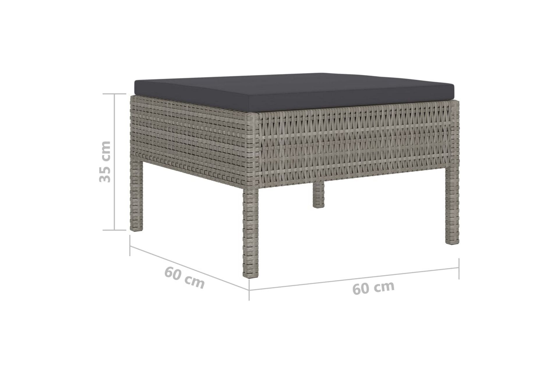 loungesæt til haven 6 dele med hynder polyrattan grå - Grå - Havemøbler - Loungemøbler - Loungesæt