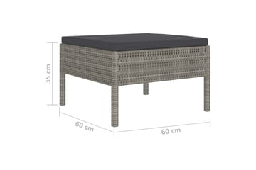 loungesæt til haven 6 dele med hynder polyrattan grå - Grå - Havemøbler - Loungemøbler - Loungesæt