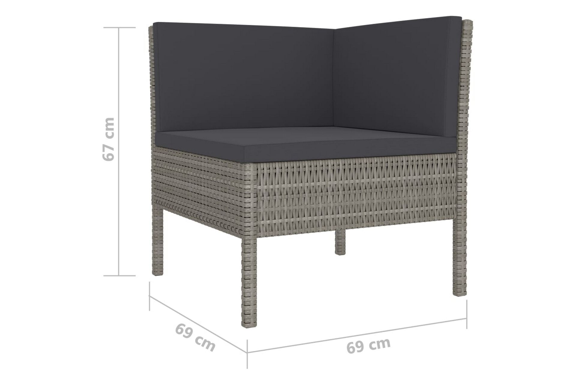loungesæt til haven 6 dele med hynder polyrattan grå - Grå - Havemøbler - Loungemøbler - Loungesæt