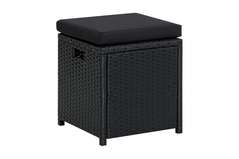 loungesæt til haven 6 dele med hynder polyrattan sort - Sort - Havemøbler - Loungemøbler - Loungesæt