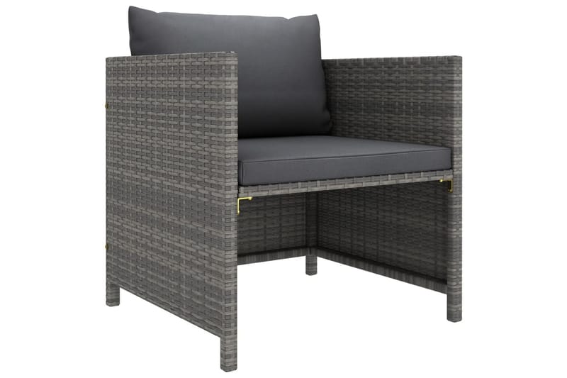loungesæt til haven 6 dele med hynder polyrattan grå - Grå - Havemøbler - Loungemøbler - Loungesæt