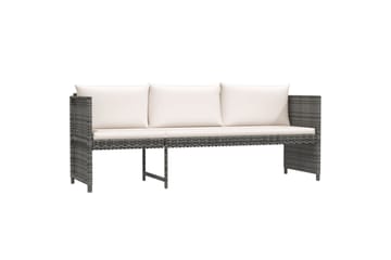 loungesæt til haven 6 dele med hynder polyrattan grå - Grå - Havemøbler - Loungemøbler - Loungesæt