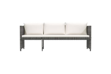 loungesæt til haven 6 dele med hynder polyrattan grå - Grå - Havemøbler - Loungemøbler - Loungesæt