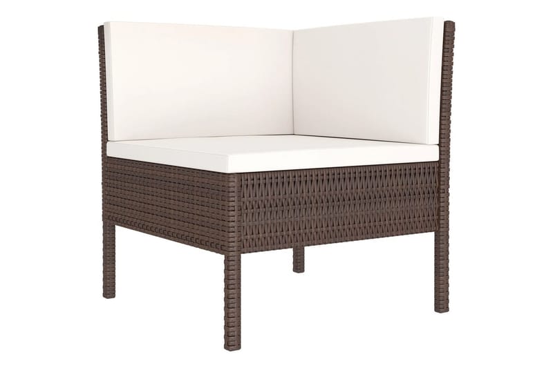 loungesæt til haven 7 dele med hynder polyrattan brun - Brun - Havemøbler - Loungemøbler - Loungesæt