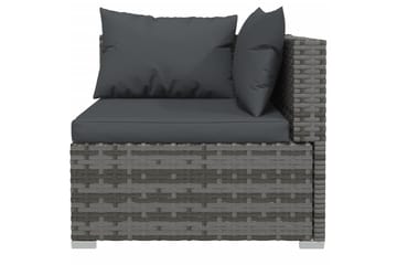 loungesæt til haven 7 dele med hynder polyrattan grå - Grå - Havemøbler - Loungemøbler - Loungesæt