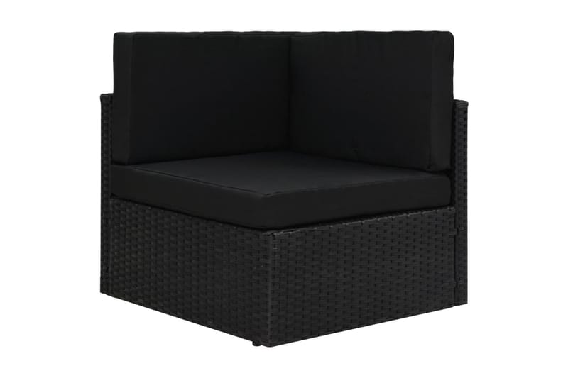 Loungesæt Til Haven 7 Dele Polyrattan Sort - Sort - Havemøbler - Loungemøbler - Loungesæt