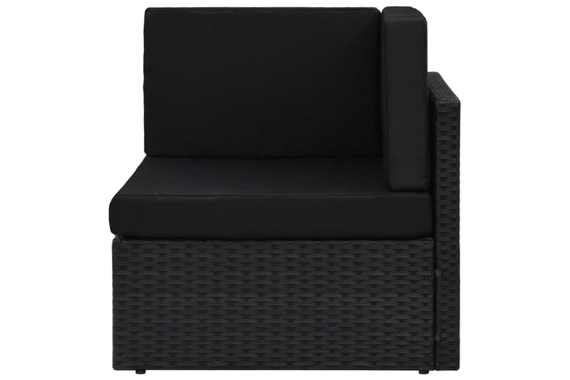 Loungesæt Til Haven 7 Dele Polyrattan Sort - Sort - Havemøbler - Loungemøbler - Loungesæt