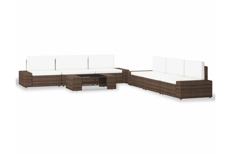 Loungesæt Til Haven 7 Dele Polyrattan Brun - Brun - Havemøbler - Loungemøbler - Loungesæt