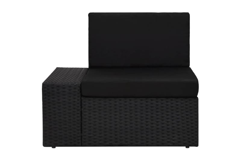 loungesæt til haven 8 dele med hynder polyrattan sort - Sort - Havemøbler - Loungemøbler - Loungesæt