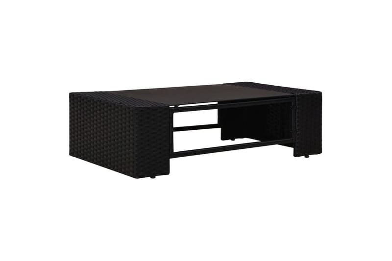 loungesæt til haven 8 dele med hynder polyrattan sort - Sort - Havemøbler - Loungemøbler - Loungesæt