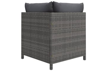 loungesæt til haven 8 dele med hynder polyrattan grå - Grå - Havemøbler - Loungemøbler - Loungesæt
