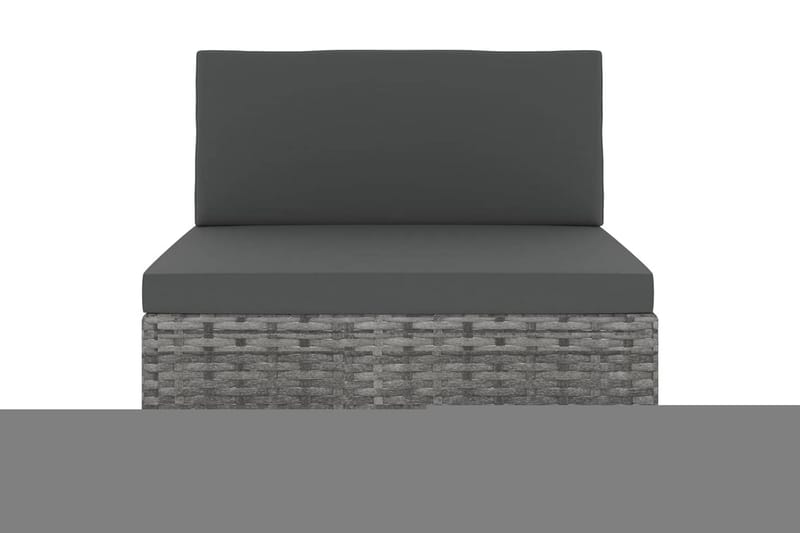 loungesæt til haven 8 dele med hynder polyrattan grå - Grå - Havemøbler - Loungemøbler - Loungesæt