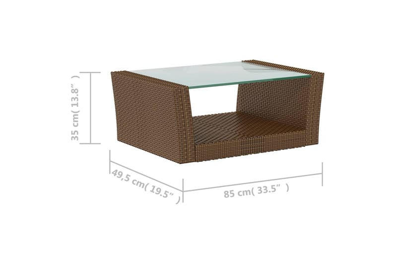loungesæt til haven 8 dele med hynder polyrattan brun - Brun - Havemøbler - Loungemøbler - Loungesæt