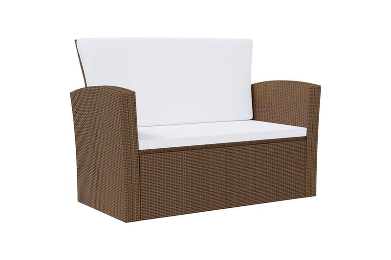 loungesæt til haven 8 dele med hynder polyrattan brun - Brun - Havemøbler - Loungemøbler - Loungesæt