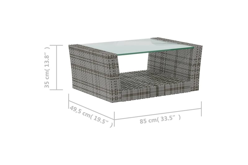 loungesæt til haven 8 dele med hynder polyrattan grå - Grå - Havemøbler - Loungemøbler - Loungesæt