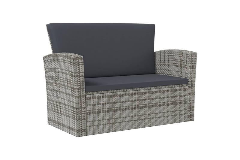 loungesæt til haven 8 dele med hynder polyrattan grå - Grå - Havemøbler - Loungemøbler - Loungesæt