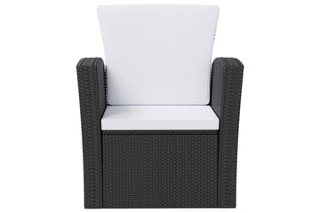 loungesæt til haven 8 dele med hynder polyrattan sort - Sort - Havemøbler - Loungemøbler - Loungesæt