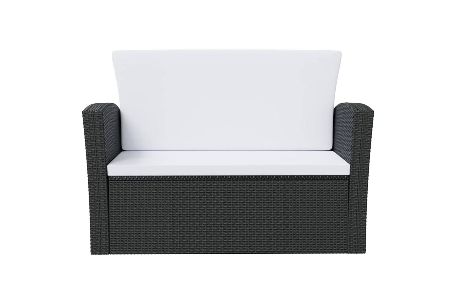 loungesæt til haven 8 dele med hynder polyrattan sort - Sort - Havemøbler - Loungemøbler - Loungesæt