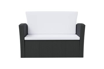 loungesæt til haven 8 dele med hynder polyrattan sort - Sort - Havemøbler - Loungemøbler - Loungesæt