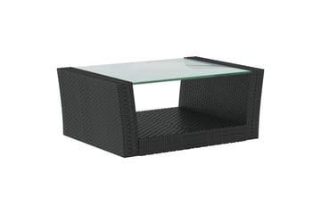 loungesæt til haven 8 dele med hynder polyrattan sort - Sort - Havemøbler - Loungemøbler - Loungesæt