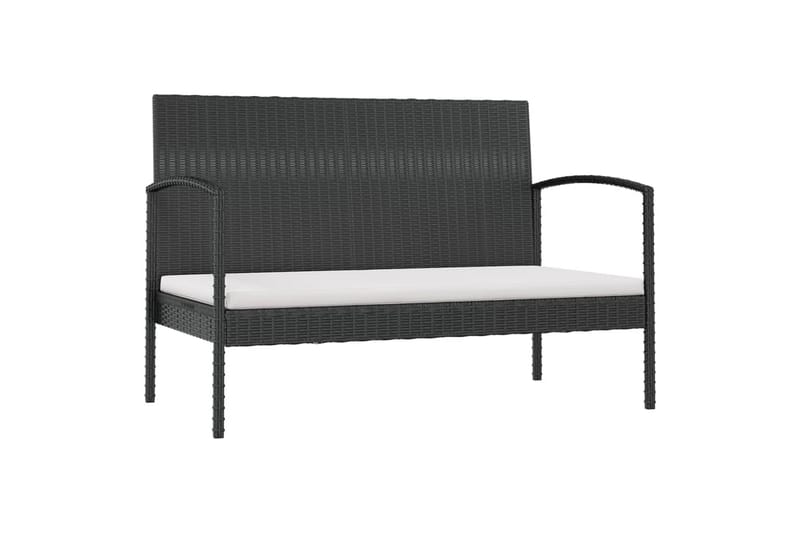 loungesæt til haven 8 dele med hynder polyrattan sort - Sort - Havemøbler - Loungemøbler - Loungesæt