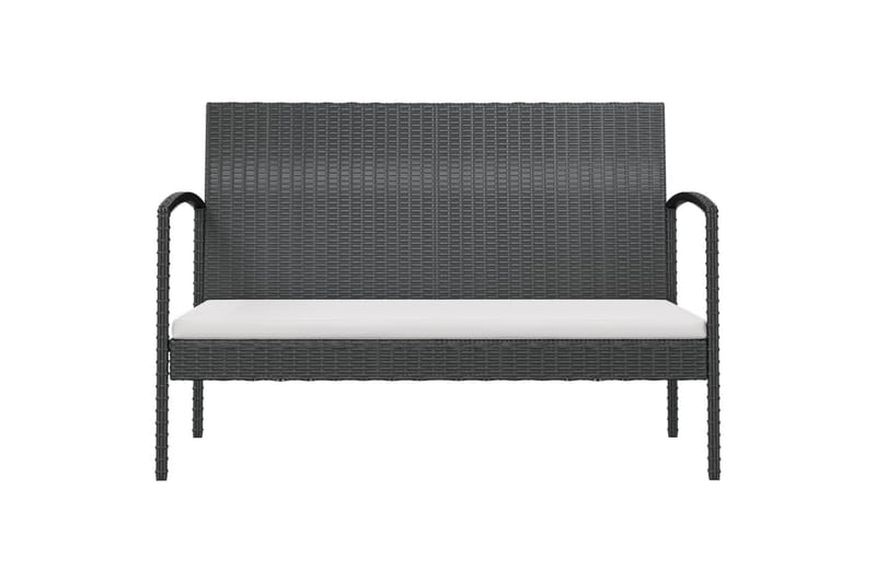 loungesæt til haven 8 dele med hynder polyrattan sort - Sort - Havemøbler - Loungemøbler - Loungesæt