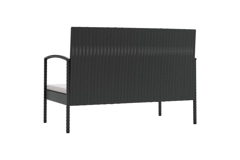 loungesæt til haven 8 dele med hynder polyrattan sort - Sort - Havemøbler - Loungemøbler - Loungesæt