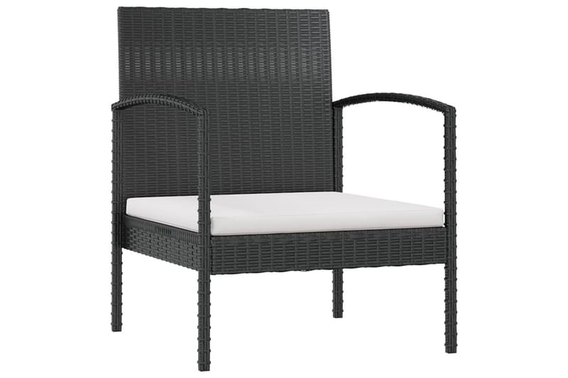 loungesæt til haven 8 dele med hynder polyrattan sort - Sort - Havemøbler - Loungemøbler - Loungesæt