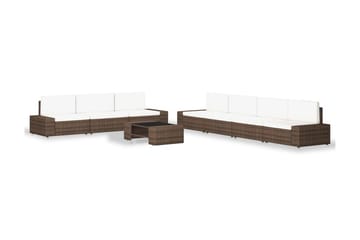 Loungesæt Til Haven 8 Dele Polyrattan Brun - Brun - Havemøbler - Loungemøbler - Loungesæt