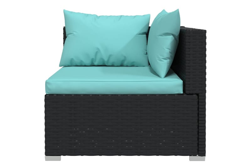 loungesæt til haven 9 dele med hynder polyrattan sort - Sort - Havemøbler - Loungemøbler - Loungesæt