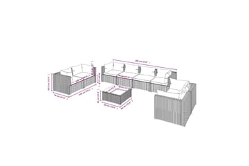 loungesæt til haven 9 dele med hynder polyrattan sort - Sort - Havemøbler - Loungemøbler - Loungesæt