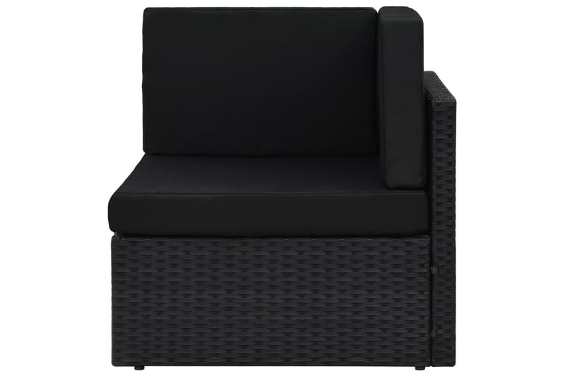 Loungesæt Til Haven 9 Dele Polyrattan Sort - Sort - Havemøbler - Loungemøbler - Loungesæt