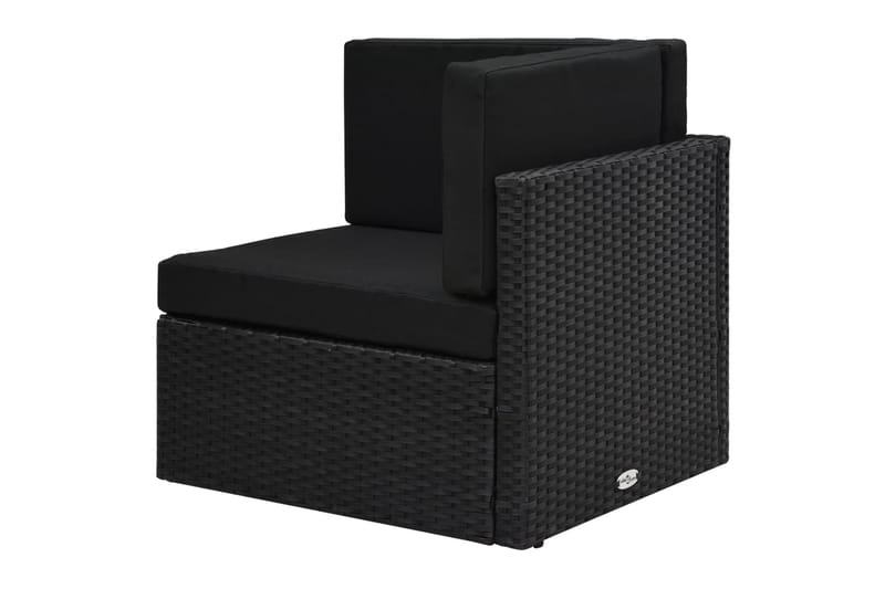 Loungesæt Til Haven 9 Dele Polyrattan Sort - Sort - Havemøbler - Loungemøbler - Loungesæt