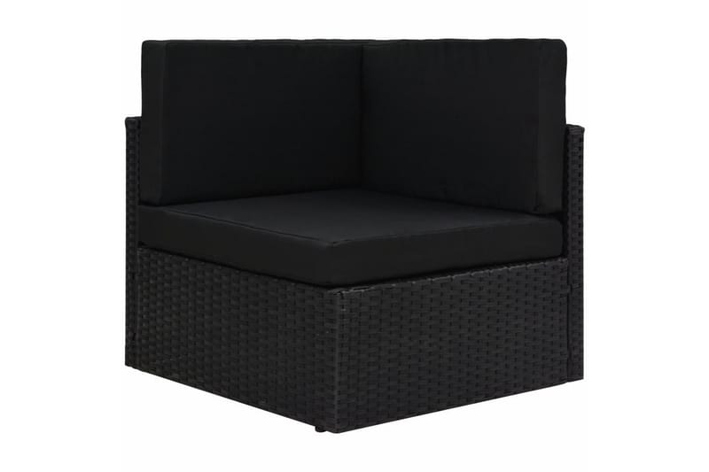 Loungesæt Til Haven 9 Dele Polyrattan Sort - Sort - Havemøbler - Loungemøbler - Loungesæt