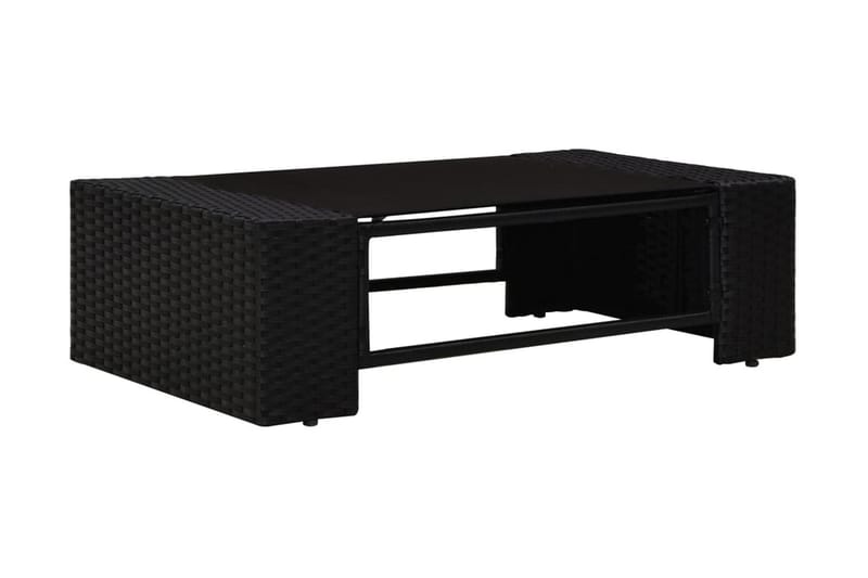 Loungesæt Til Haven 9 Dele Polyrattan Sort - Sort - Havemøbler - Loungemøbler - Loungesæt