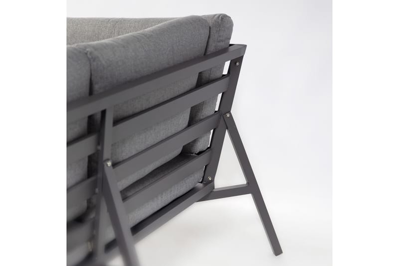 Møbelsæt ADRIAN bord og hjørnesofa Mørkegrå - Altanmøbler - Sofagrupper udendørs - Loungesæt