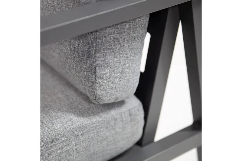 Møbelsæt ADRIAN bord og hjørnesofa Mørkegrå - Havemøbler - Loungemøbler - Loungesæt