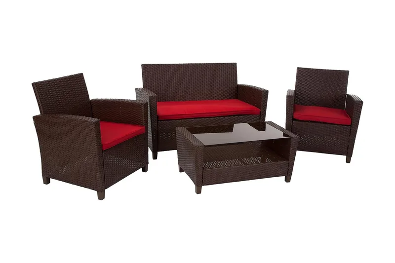 Malmo Loungesæt Polyrattan Brun, Dorel Home