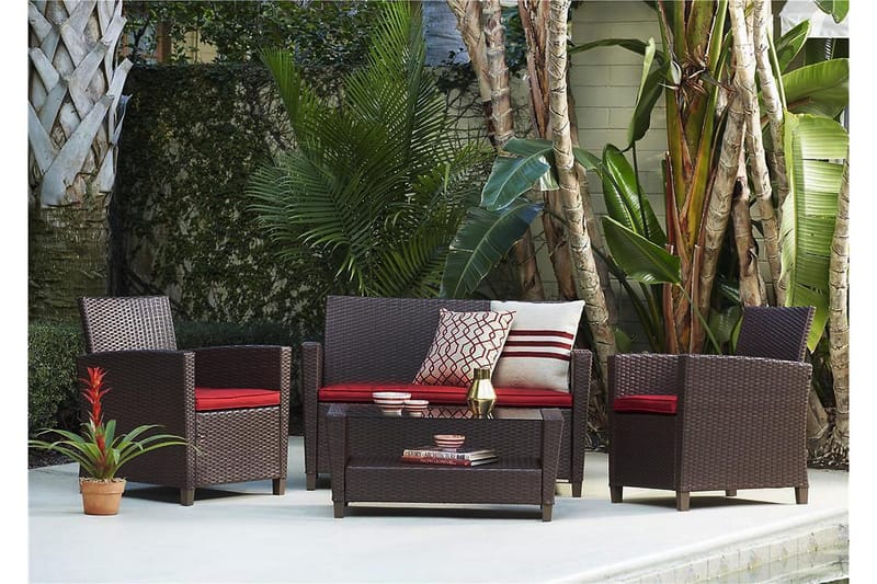 Malmo Loungesæt Polyrattan Brun - Dorel Home - Havemøbler - Loungemøbler - Loungesæt