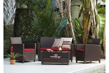 Malmo Loungesæt Polyrattan Brun - Dorel Home - Havemøbler - Loungemøbler - Loungesæt