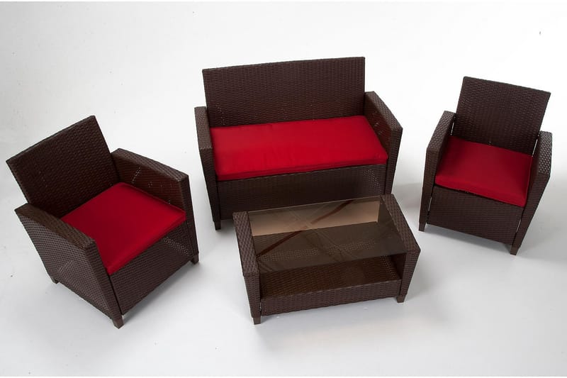 Malmo Loungesæt Polyrattan Brun - Dorel Home - Havemøbler - Loungemøbler - Loungesæt